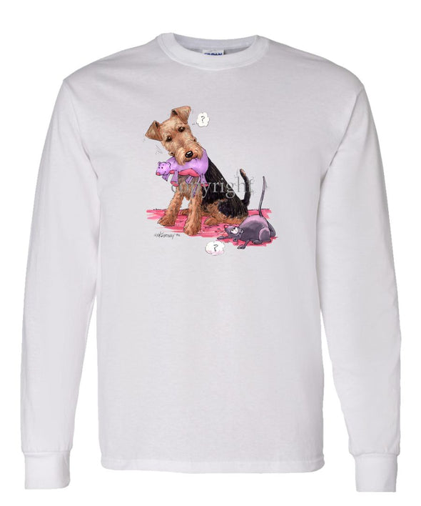Welsh Terrier - Stuffed Mouse - Caricature - Long Sleeve T-Shirt