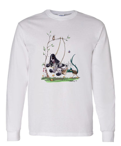 English Cocker Spaniel - Swing - Caricature - Long Sleeve T-Shirt