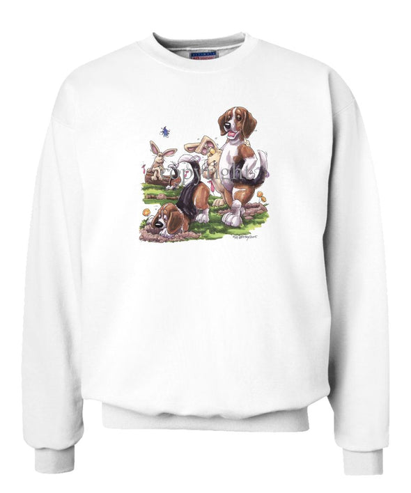 Beagle - Digging With Rabbits - Caricature - Sweatshirt
