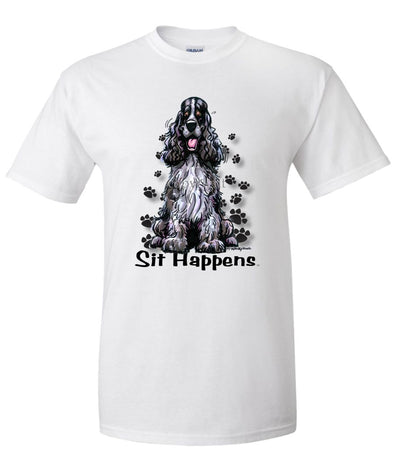 English Cocker Spaniel - Sit Happens - T-Shirt