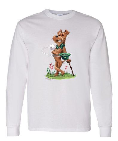 Irish Terrier - Tipping Hat - Caricature - Long Sleeve T-Shirt