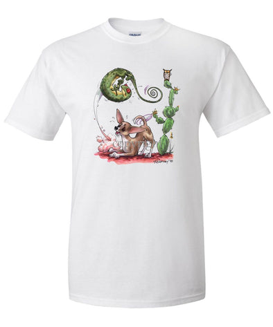 Chihuahua  Smooth - Chasing Lizard - Caricature - T-Shirt