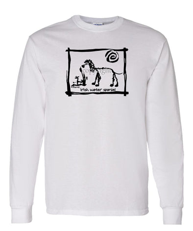 Irish Water Spaniel - Cavern Canine - Long Sleeve T-Shirt