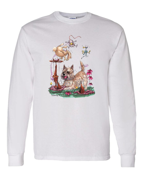 Cairn Terrier - Chasing Fox And Rabbit - Caricature - Long Sleeve T-Shirt