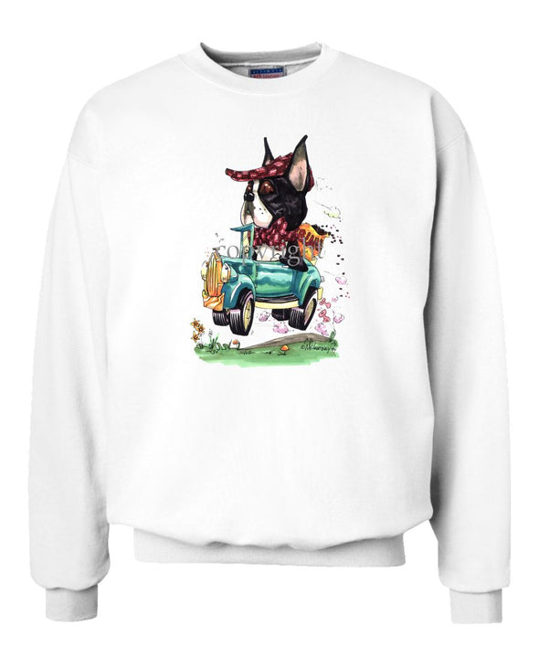 Boston Terrier - Jalopy Hauling Beans - Caricature - Sweatshirt
