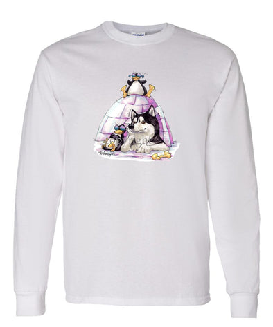 Siberian Husky - Igloo - Caricature - Long Sleeve T-Shirt