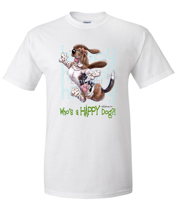 Basset Hound - Who's A Happy Dog - T-Shirt