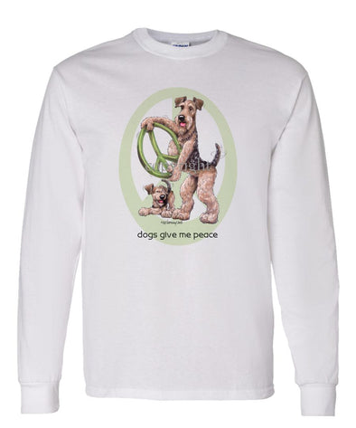 Airedale Terrier - Peace Dogs - Long Sleeve T-Shirt