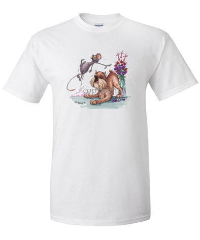 Brussels Griffon - Mouse And Flowers - Caricature - T-Shirt
