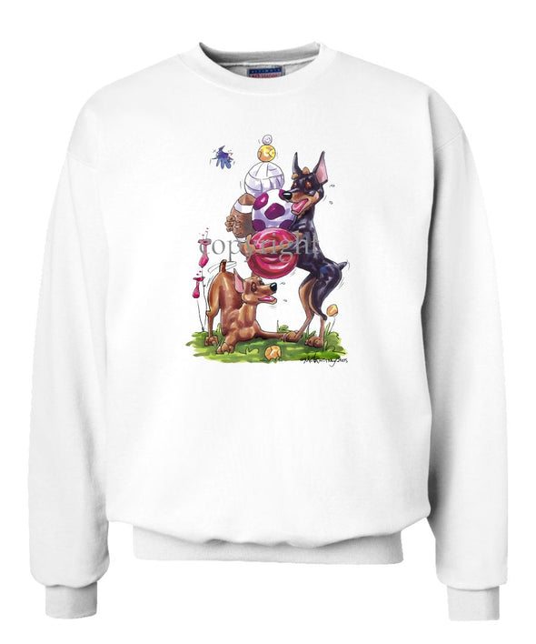 Miniature Pinscher - Group With Toys - Caricature - Sweatshirt