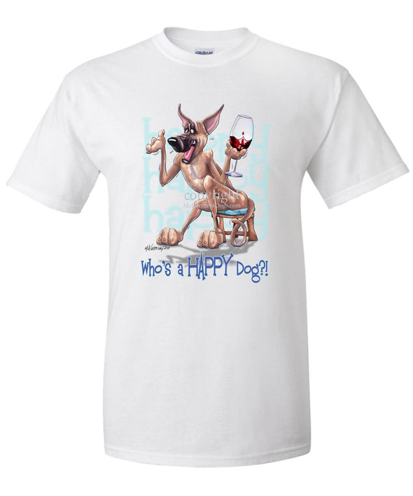Great Dane - Who's A Happy Dog - T-Shirt