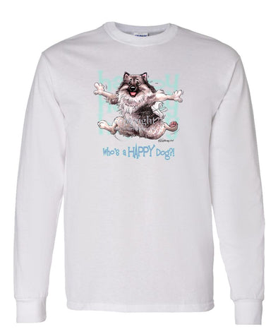 Keeshond - Who's A Happy Dog - Long Sleeve T-Shirt
