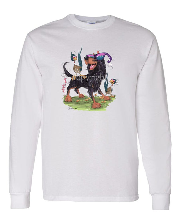 Gordon Setter - With Shades - Caricature - Long Sleeve T-Shirt