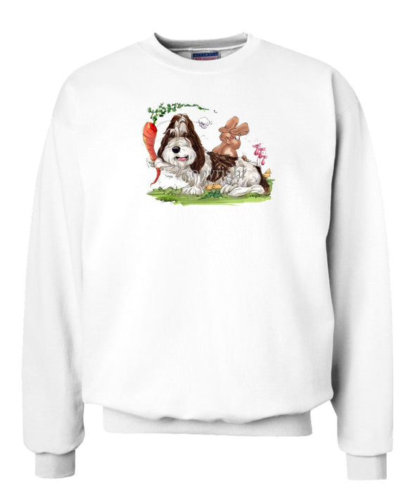 Petit Basset Griffon Vendeen - With Carrot Teasing Rabbit - Caricature - Sweatshirt