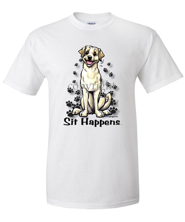 Labrador Retriever  Yellow - Sit Happens - T-Shirt