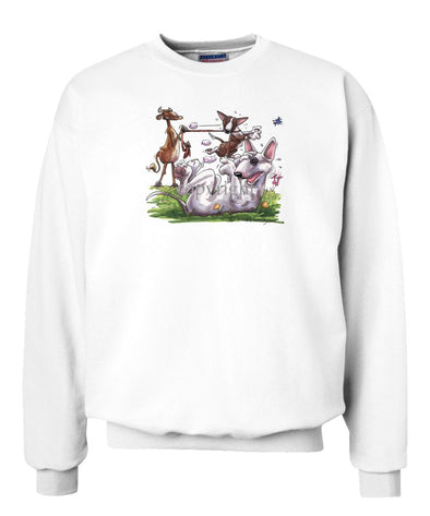 Bull Terrier - Group With Cow - Caricature - Sweatshirt