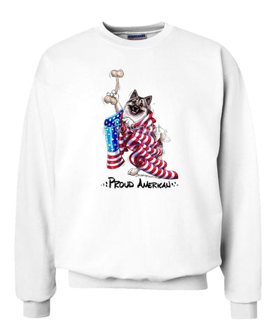 Norwegian Elkhound - Proud American - Sweatshirt
