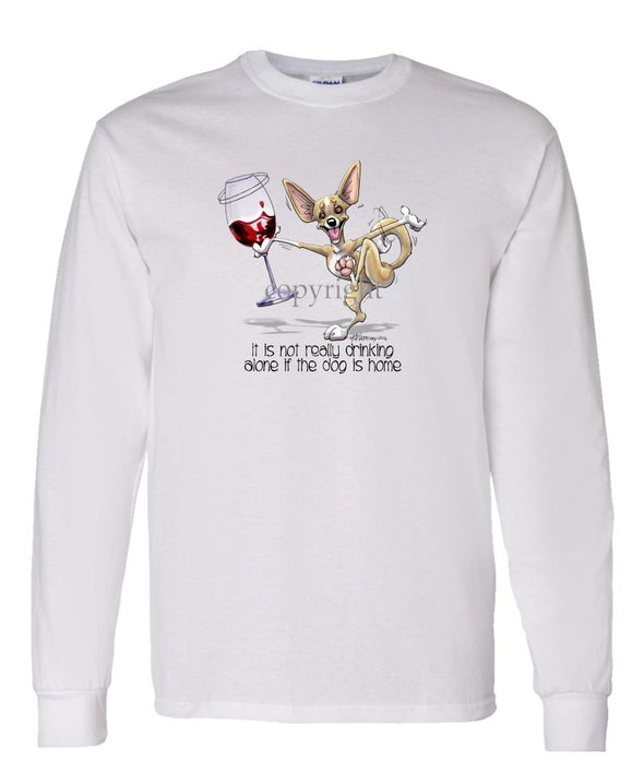 Chihuahua  Smooth - It's Drinking Alone 2 - Long Sleeve T-Shirt