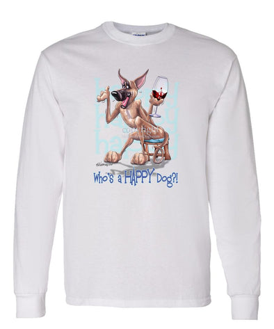 Great Dane - Who's A Happy Dog - Long Sleeve T-Shirt