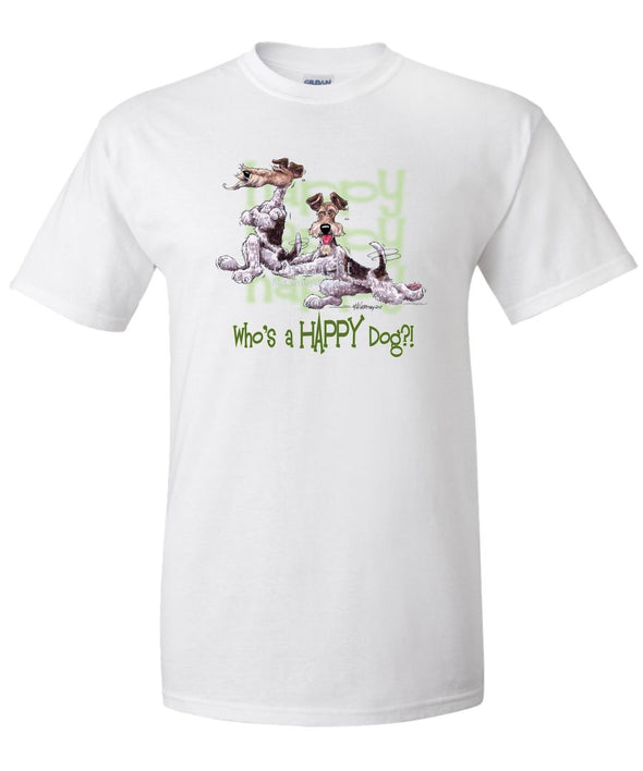 Wire Fox Terrier - Who's A Happy Dog - T-Shirt
