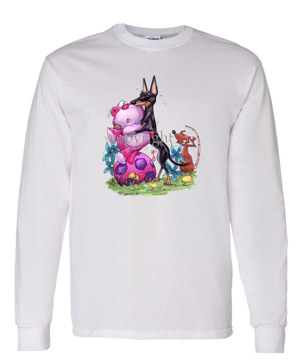 Manchester Terrier - With Toys - Caricature - Long Sleeve T-Shirt