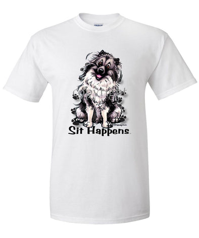 Keeshond - Sit Happens - T-Shirt