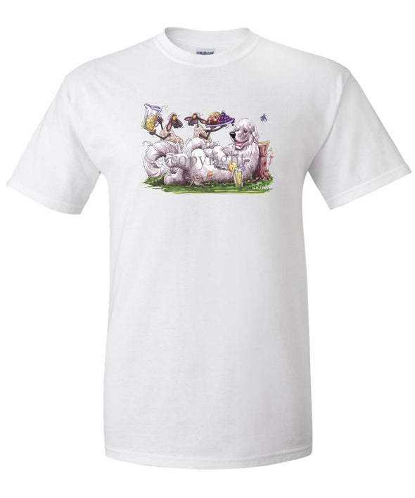 Great Pyrenees - Sheep Serving Lemonade And Fruit Plate - Caricature - T-Shirt