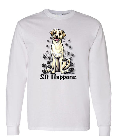 Labrador Retriever  Yellow - Sit Happens - Long Sleeve T-Shirt