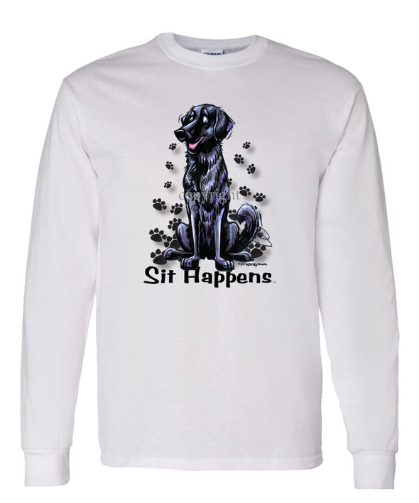 Flat Coated Retriever - Sit Happens - Long Sleeve T-Shirt