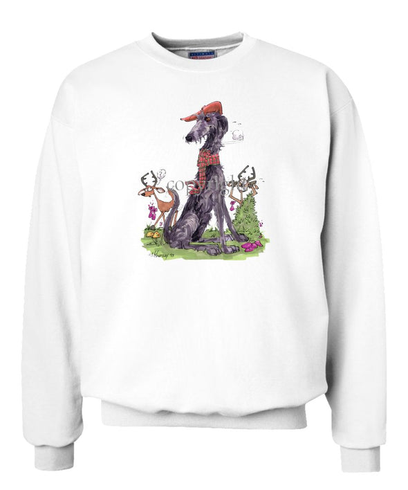Scottish Deerhound - Hat Scarf Deer - Caricature - Sweatshirt