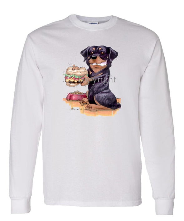Rottweiler - Cheesburger - Caricature - Long Sleeve T-Shirt