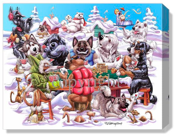 Winter Poker Game - Calendar Canvas